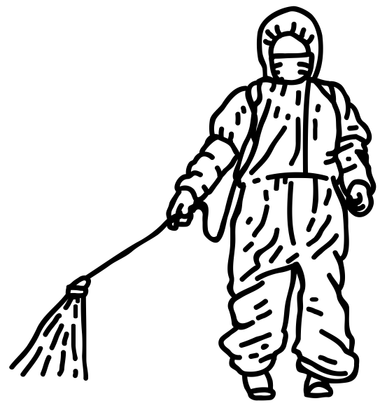Spraying for mold clipart