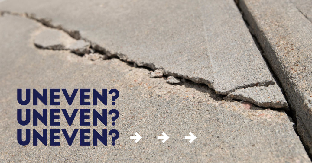 Uneven driveway cracks